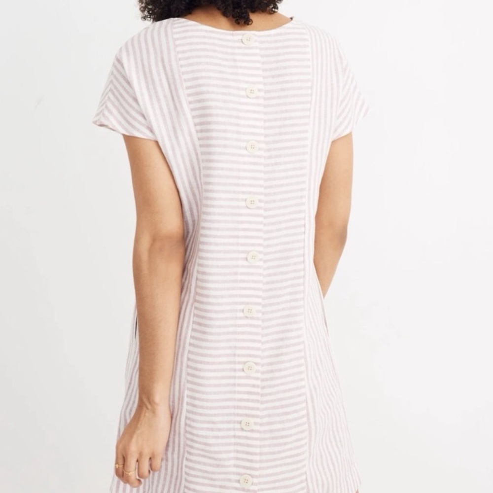 Madewell Striped Purple and White Dress - Picture 4 of 8